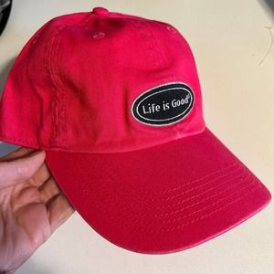 Life is Good Pink Chill Cap with Oval Logo in black NEW